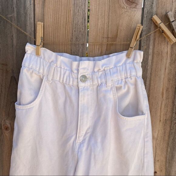Zara BAGGY PAPERBAG JEANS in white size XS - Picture 7 of 9